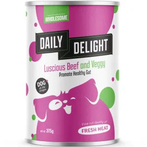 Daily Delight Luscious Beef And Veggy Canned Dog Food 375g canned dog food wet dog food grain free dog food dog food with gravy beef dog food