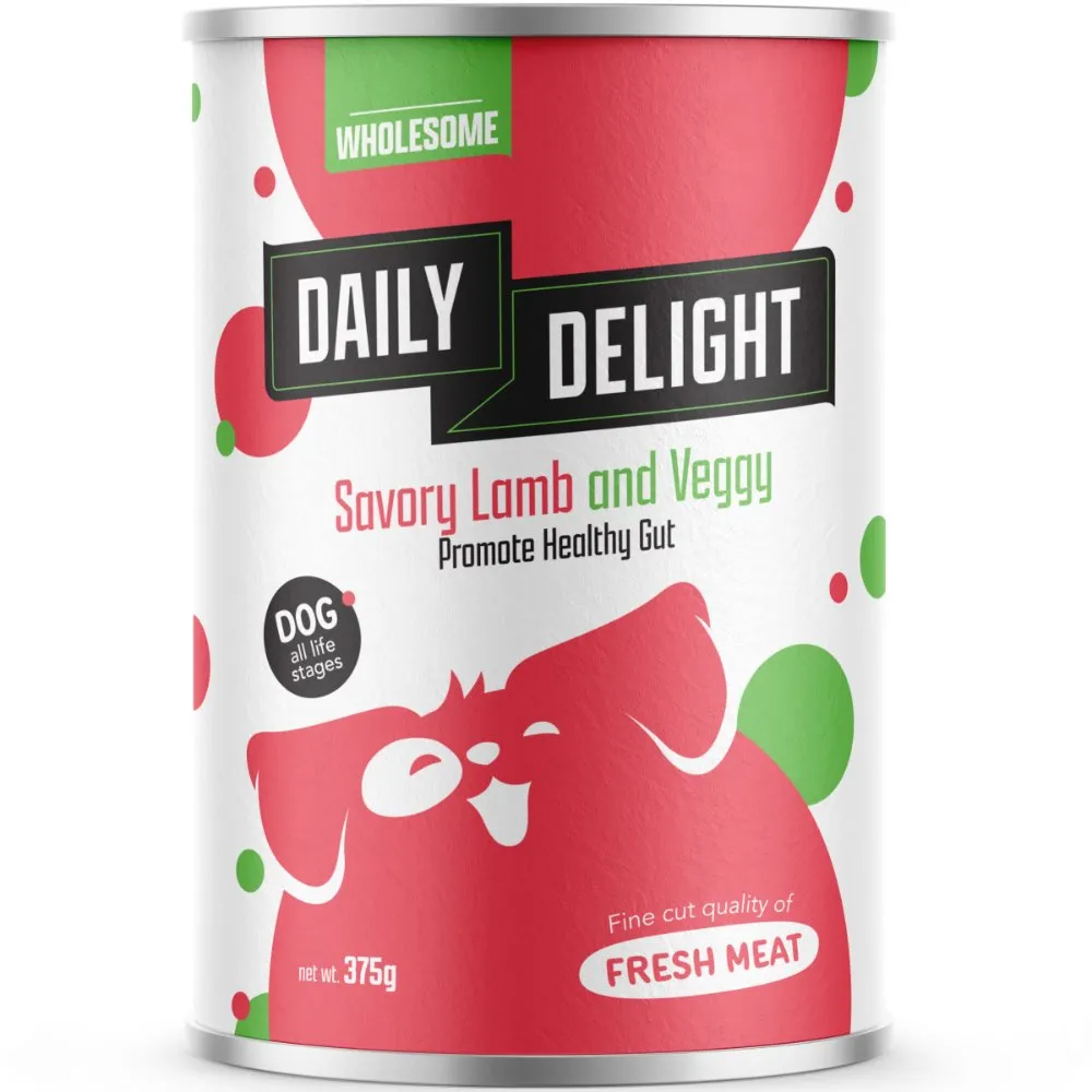 Daily Delight Savory Lamb And Veggy Canned Dog Food 375g canned dog food wet dog food grain free dog food dog food with gravy beef dog food