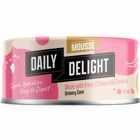 Daily Delight Mousse Chicken & Cranberry Grain-Free Canned Cat Food 70g natural cat food soft cat treats freeze dried cat food organic cat treats indoor cat food