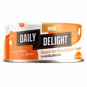 Daily Delight Pure Skipjack Tuna White & Chicken with Pumpkin Canned Cat Food 80g cat food cans soft cat food high protein cat food natural cat food senior cat food