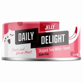 Daily Delight Skipjack Tuna White with Sasami in Jelly Canned Cat Food 80g cat food cans soft cat food high protein cat food natural cat food senior cat food