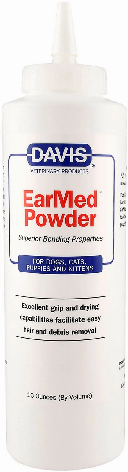 Davis EarMed Powder, 16 oz cat grooming cat shampoo cat conditioner cat comb cat grooming glove