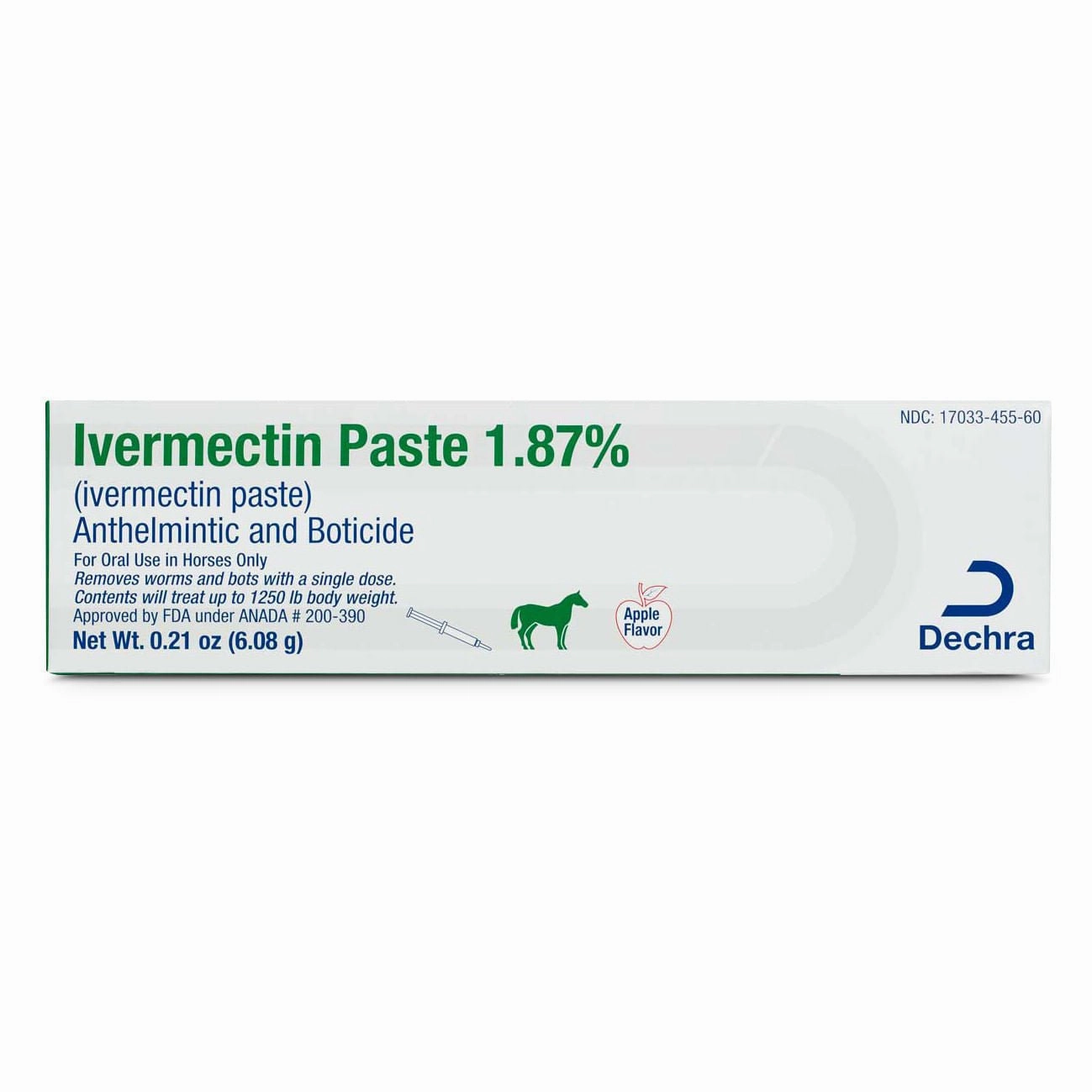 Dechra Ivermectin Paste 1.87% Anthelmintic and Boticide for Horses