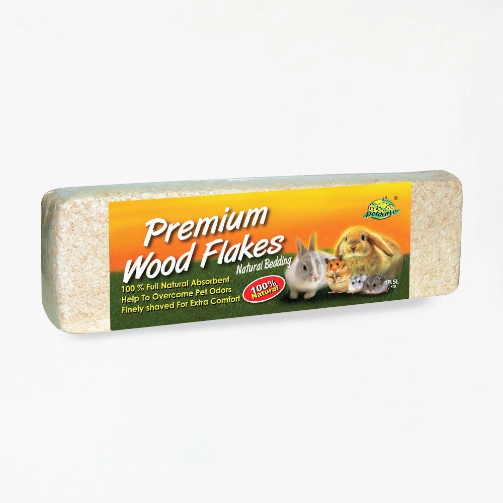 Delikate Small Animals Premium Wood Flakes Natural Bedding 15.5L puppy starter kit puppy crate puppy collar puppy pee pad puppy food