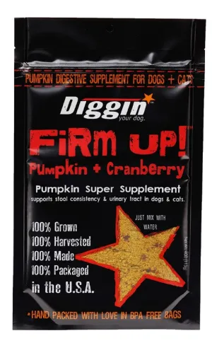 Diggin' Your Dog Firm Up! Pumpkin   Cranberry 4oz Bag pig feed piglet nutrition pig food pellets pig vitamins pig treats