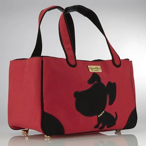 Doggie Style Rescue Me Tote Canvas Dog Carrier Red dog bowtie leather collar dog charm dog party wear dog scarf set