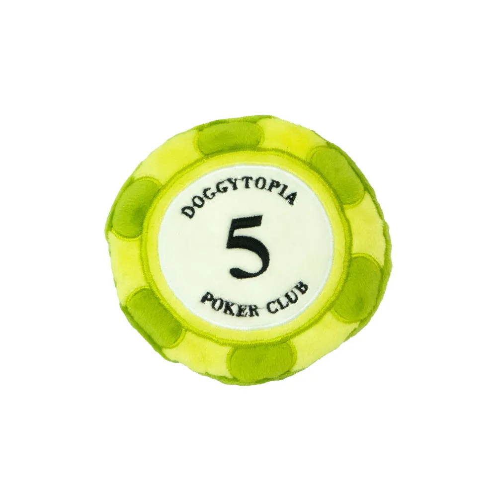 DoggyTopia Poker Club - Poker Chips Dog Toy Green dog toys indestructible dog toys dog tug toys dog plush chew resistant toy