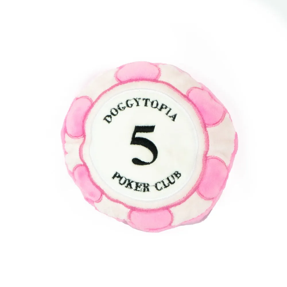 DoggyTopia Poker Club - Poker Chips Dog Toy Pink dog toys indestructible dog toys dog tug toys dog plush chew resistant toy