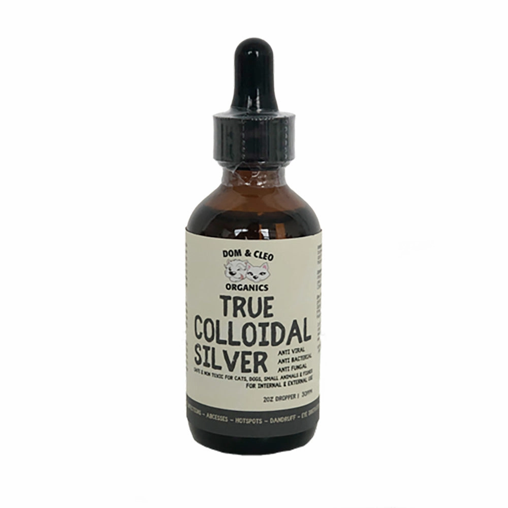 Dom & Cleo True Colloidal Silver Dropper 2oz plush dog toy soft chew toy squeaky plush pillow toy stuffed dog toy