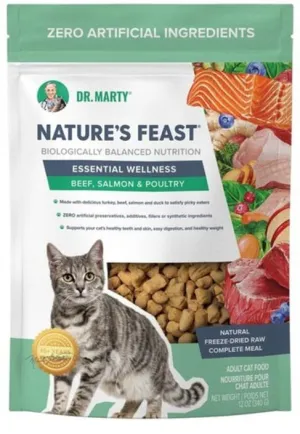 Dr. Marty Freeze-Dried Nature's Feast Beef, Salmon & Poultry Cat Food cat supplies cat house cat tree cat feeder cat collar