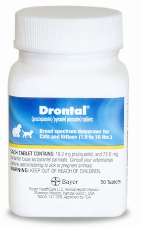 Drontal Broad Spectrum Dewormer, 50 Tablets cat climbing tree cat hammock cat steps cat grooming kit cat safety gate