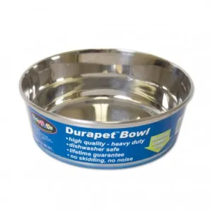 Durapet OurPets Premium Rubber-Bonded Stainless Steel Bowl - 2 quarts dog pain relief hip joint supplement senior dog care pet arthritis aid dog skin supplement