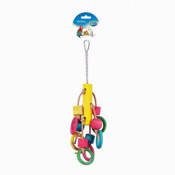 Duvo Birdtoy Colorful Wooden Rings & Cubes 33cm bird cage parrot food bird toys bird perch bird treats