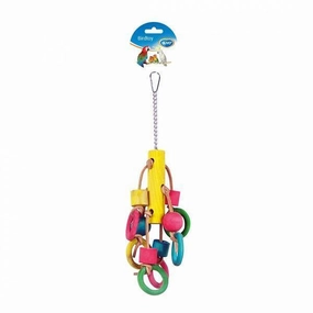 Duvo Birdtoy Colorful Wooden Rings & Cubes 33cm bird cage parrot food bird toys bird perch bird treats
