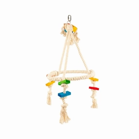 Duvo Birdtoy Colourful Pyramid with Cubes And Rope 35xm x 35cm x 73cm bird cage parrot food bird toys bird perch bird treats
