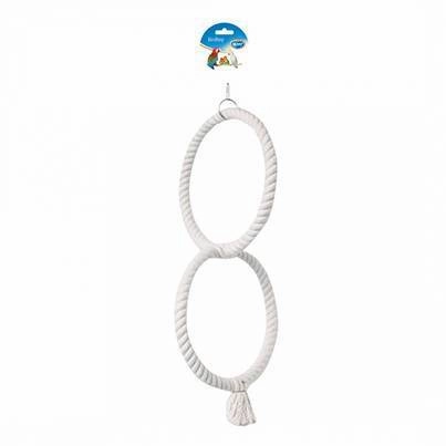 Duvo Birdtoy Parrot Toy 2 White Rings 50cm bird cage parrot food bird toys bird perch bird treats