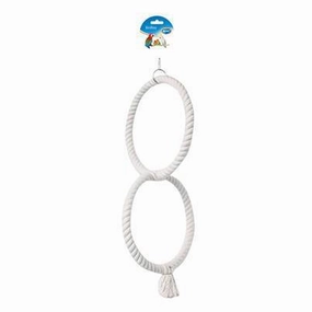 Duvo Birdtoy Parrot Toy 2 White Rings 50cm bird cage parrot food bird toys bird perch bird treats