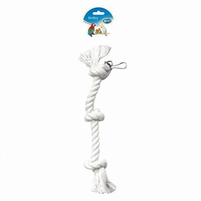 Duvo Birdtoy White Rope 3 Knots 38cm bird cage parrot food bird toys bird perch bird treats