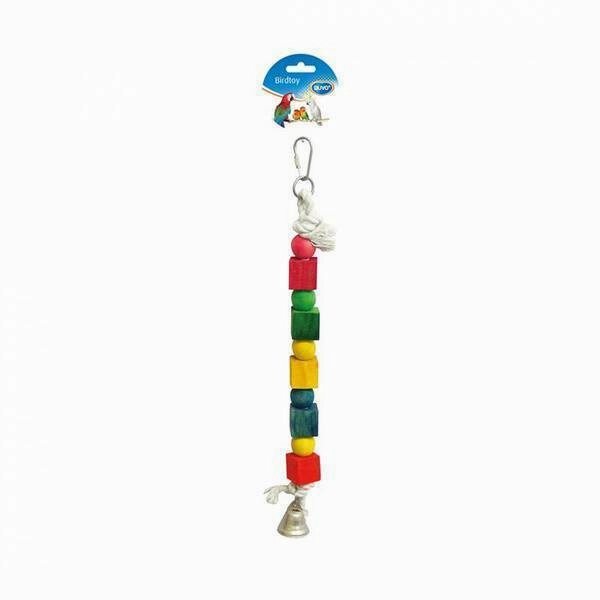 Duvo Birdtoy White Rope Ring with Colorful Cubes & Bell 35cm bird cage parrot food bird toys bird perch bird treats