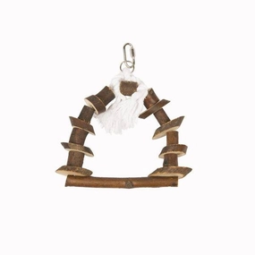 Duvo Birdtoy Wooden Swing with Rope 22cm x 29cm bird cage parrot food bird toys bird perch bird treats