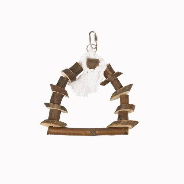 Duvo Birdtoy Wooden Swing with Rope 22cm x 29cm bird cage parrot food bird toys bird perch bird treats