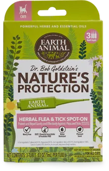 Earth Animal Flea & Tick CAT Herbal Spot On 3pk (.03oz/1ml per tube) cat toys interactive cat toys cat teaser wand cat balls cat laser pointer
