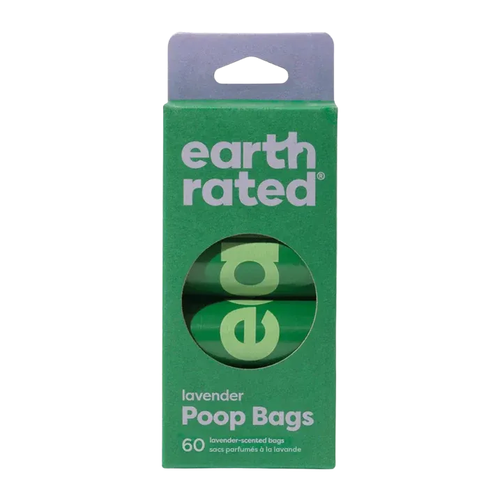 Earth Rated Scented Poop Bags 4 rolls (60ct) dog pain relief hip joint supplement senior dog care pet arthritis aid dog skin supplement