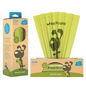 Earth Rated Unscented Poop Bags Value Pack 300ct 8"x13" dog pain relief hip joint supplement senior dog care pet arthritis aid dog skin supplement
