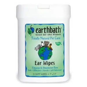 Earthbath 25 ct. Ear Wipes cat treats toys for cats cat hair remover cat cleaning supplies cat food bowl