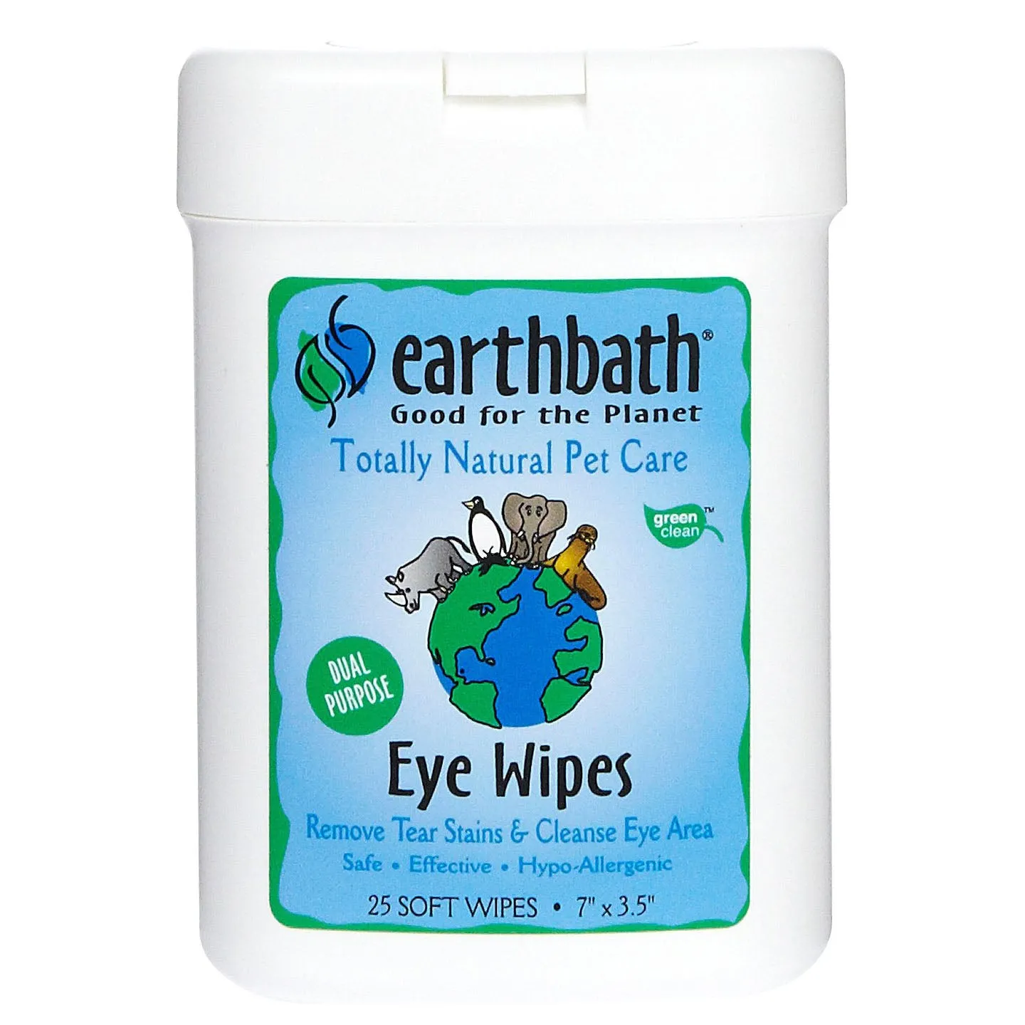 Earthbath 25 ct. Eye Wipes cat treats toys for cats cat hair remover cat cleaning supplies cat food bowl