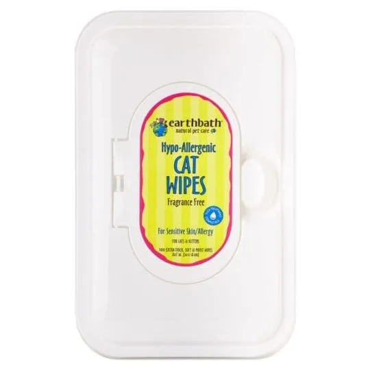 Earthbath Hypo-Allergenic Fragrance Free Cat Wipes cat treats toys for cats cat hair remover cat cleaning supplies cat food bowl