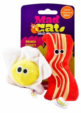 Egg/Bacon Mad Cat Catnip Toys, 2 pk cat beds cat scratching post cat shampoo cat tunnel cat brush