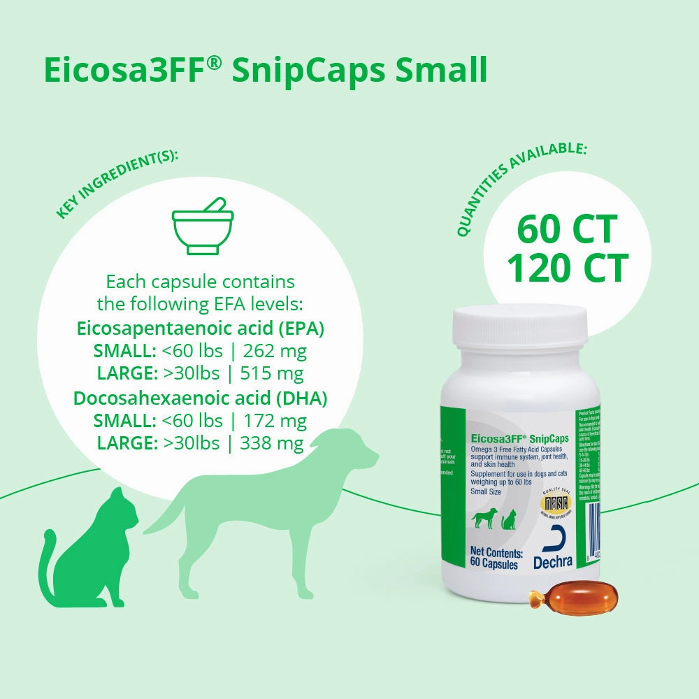 Eicosa3FF SnipCaps Omega 3 Capsules for Dogs & Cats