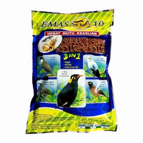 Emas 10 3-in-1 Natural Bird's Feed - Coarse 450g (Pellet Type) bird cage parrot food bird toys bird perch bird treats