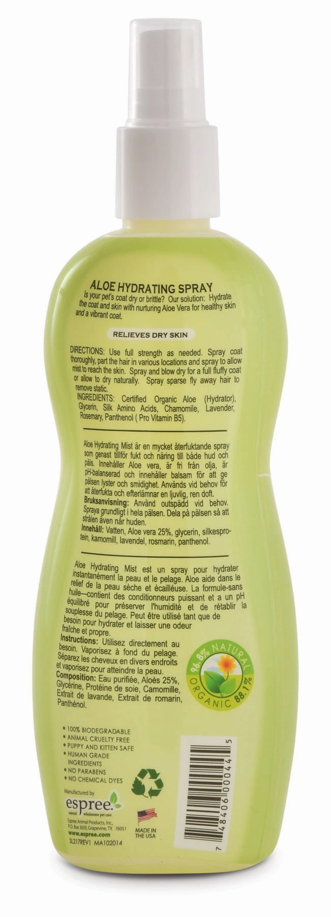 Espree Natural Aloe Hydrating Spray, 12 oz