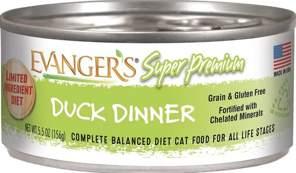 Evanger Super Premium Duck Dinner Can Food for Cats cat calming diffuser cat stress relief anxiety cat treats cat relaxing spray pet mood aid
