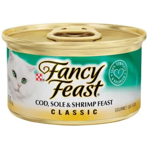 Fancy Feast Classic Cod, Sole, and Shrimp Feast Wet Cat Food cat supplies cat house cat tree cat feeder cat collar
