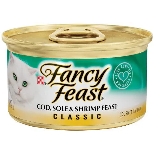 Fancy Feast Classic Cod, Sole, and Shrimp Feast Wet Cat Food cat treats toys for cats cat hair remover cat cleaning supplies cat food bowl