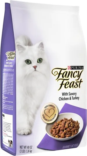 Fancy Feast Gourmet Savory Chicken and Turkey Gourmet Dry Cat Food freeze dried dog food raw food for dogs dog freeze meal high protein dog food grain free freeze dog food