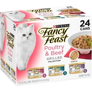Fancy Feast Grilled Poultry and Beef Feast Variety Canned Cat Food cat calming diffuser cat stress relief anxiety cat treats cat relaxing spray pet mood aid