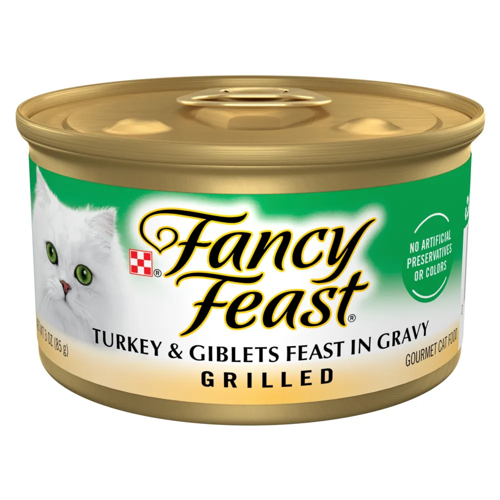 Fancy Feast Grilled Turkey and Giblets Feast Canned Cat Food cat calming diffuser cat stress relief anxiety cat treats cat relaxing spray pet mood aid
