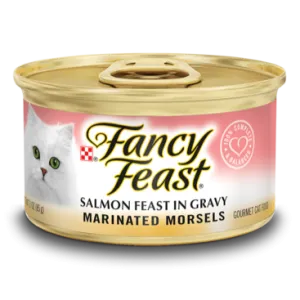 Fancy Feast Marinated Morsels Salmon Feast in Gravy Wet Cat Food cat treats toys for cats cat hair remover cat cleaning supplies cat food bowl