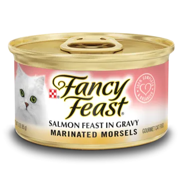 Fancy Feast Marinated Morsels Salmon Feast in Gravy Wet Cat Food cat treats toys for cats cat hair remover cat cleaning supplies cat food bowl