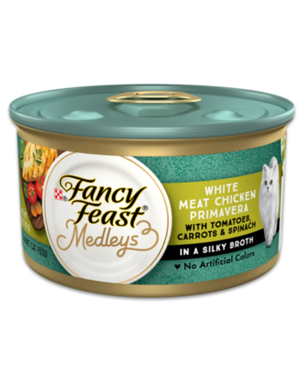 Fancy Feast Medleys White Meat Chicken Primavera Pate With Tomatoes, Carrots & Spinach Wet Cat Food cat calming diffuser cat stress relief anxiety cat treats cat relaxing spray pet mood aid