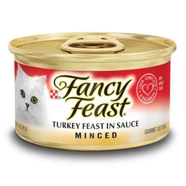 Fancy Feast Minced Turkey Feast in Sauce Wet Cat Food cat supplies cat house cat tree cat feeder cat collar