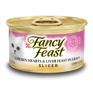 Fancy Feast Sliced Chicken Hearts & Liver in Gravy Wet Cat Food cat treats toys for cats cat hair remover cat cleaning supplies cat food bowl