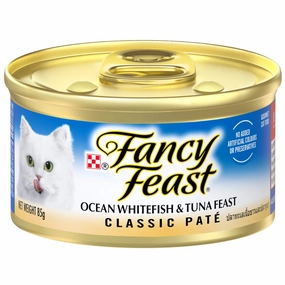 Fancy Feast Classic Pate Ocean Whitefish And Tuna Feast Canned Cat Food 85g cat food cans soft cat food high protein cat food natural cat food senior cat food