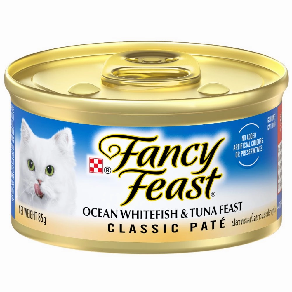 Fancy Feast Classic Pate Ocean Whitefish And Tuna Feast Canned Cat Food 85g cat food cans soft cat food high protein cat food natural cat food senior cat food