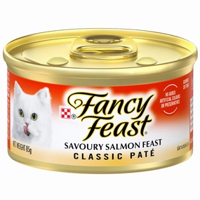 Fancy Feast Classic Pate Savory Salmon Feast Canned Cat Food 85g cat food cans soft cat food high protein cat food natural cat food senior cat food