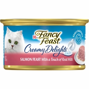 Fancy Feast Creamy Delights Salmon Feast Canned Cat Food 85g natural cat food soft cat treats freeze dried cat food organic cat treats indoor cat food